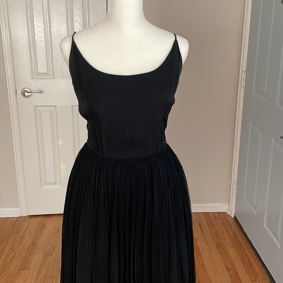 VINTAGE Black Chiffon Party Dress 1950s Dress - Picture 2 of 9